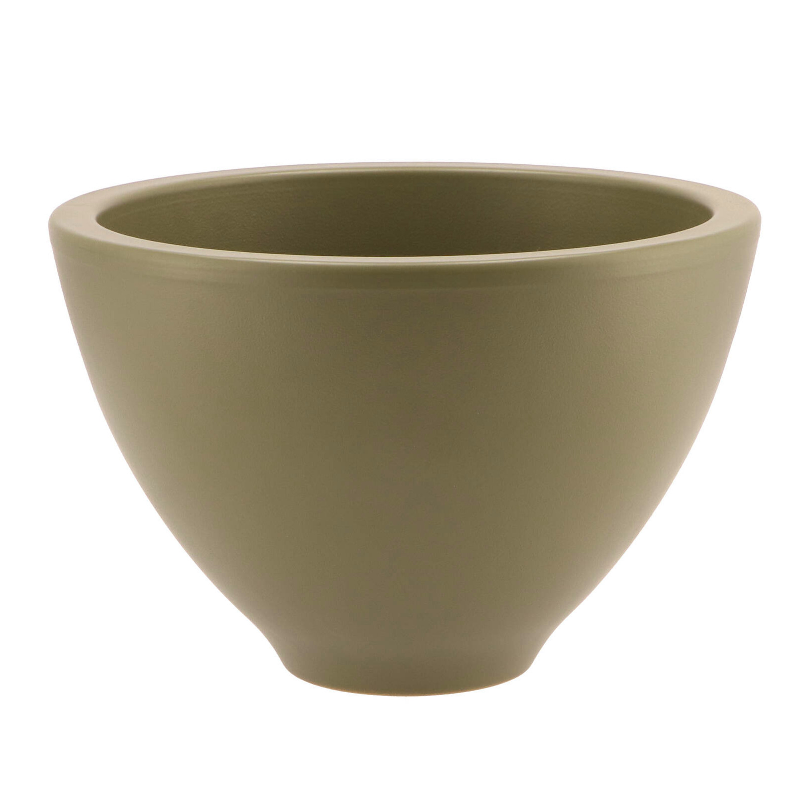 DK Design bloempot/plantenpot - Vinci - olijfgroen mat - voor kamerplant - D15 x H23 cm -