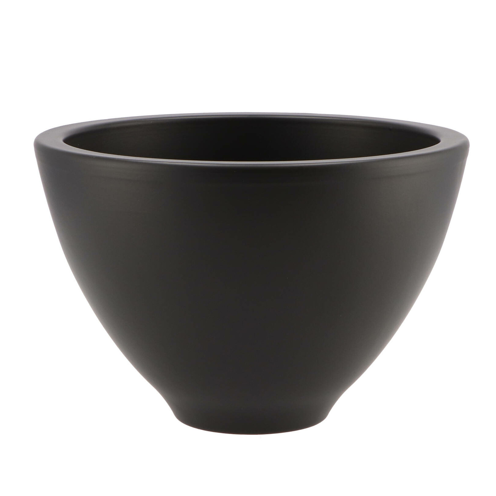 DK Design bloempot/plantenpot Vinci - zwart mat - voor kamerplant - D15 x H23 cm -