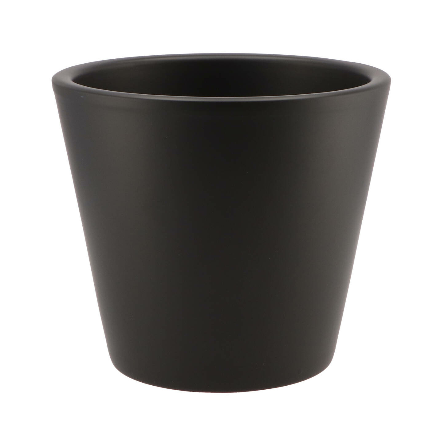 DK Design Bloempot Vinci - zwart mat - voor kamerplant - D19 x H21 cm -