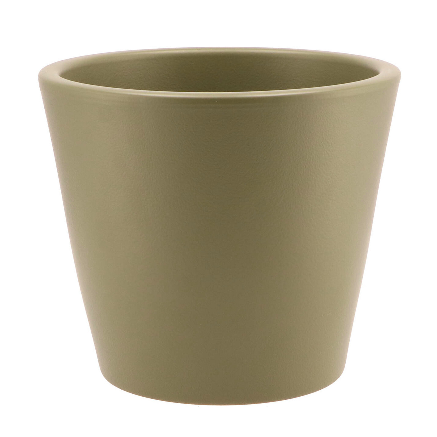 DK Design bloempot/plantenpot Vinci - olijfgroen mat - voor kamerplant - D19 x H21 cm -
