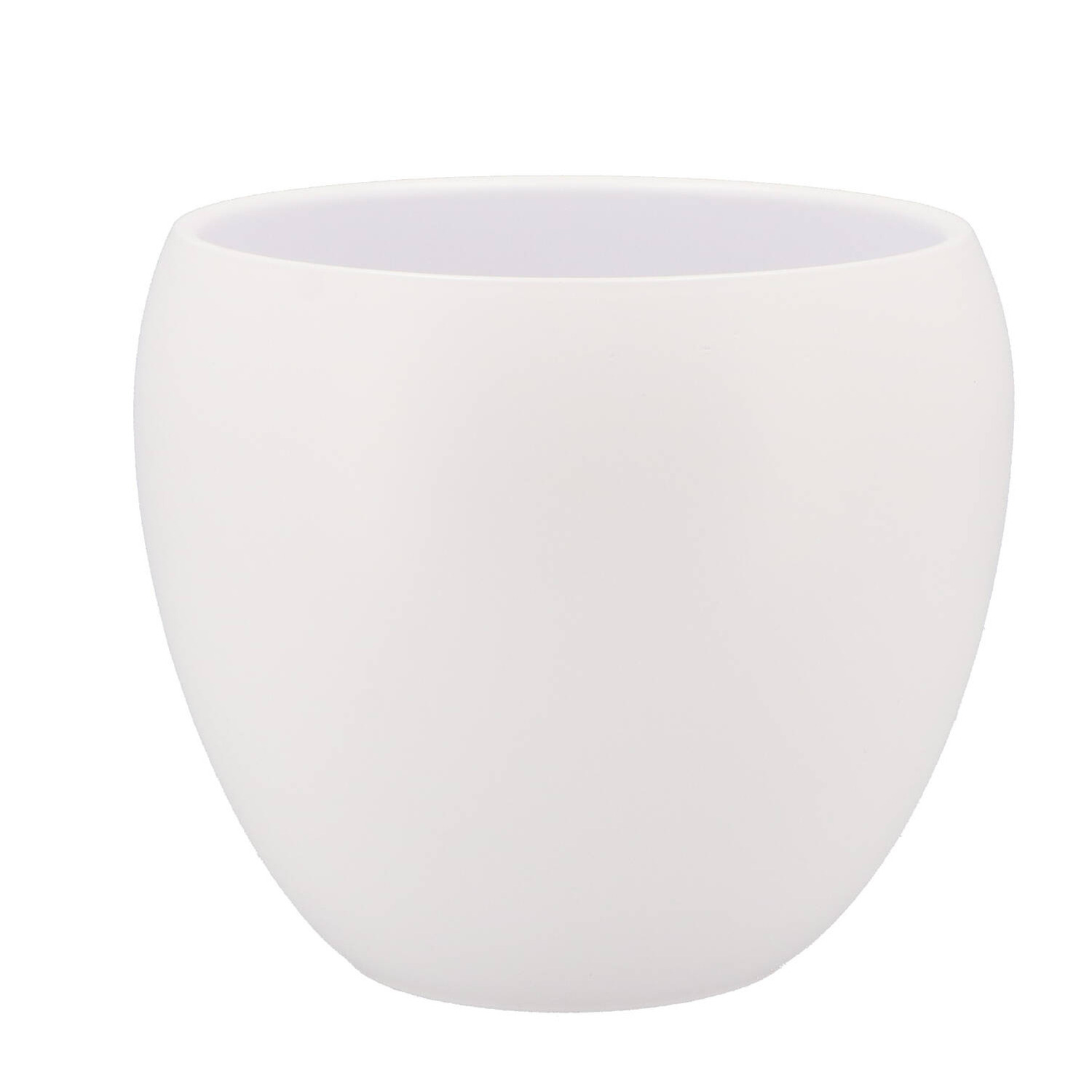 DK Design bloempot/plantenpot - Vinci - wit mat - voor kamerplant - D19 x H22 cm -
