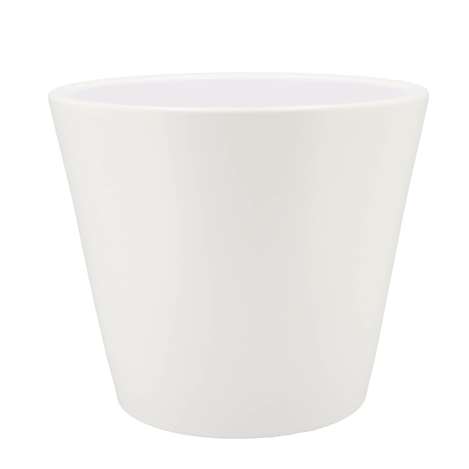 DK Design bloempot/plantenpot - Vinci - wit mat - voor kamerplant - D28 x H34 cm -