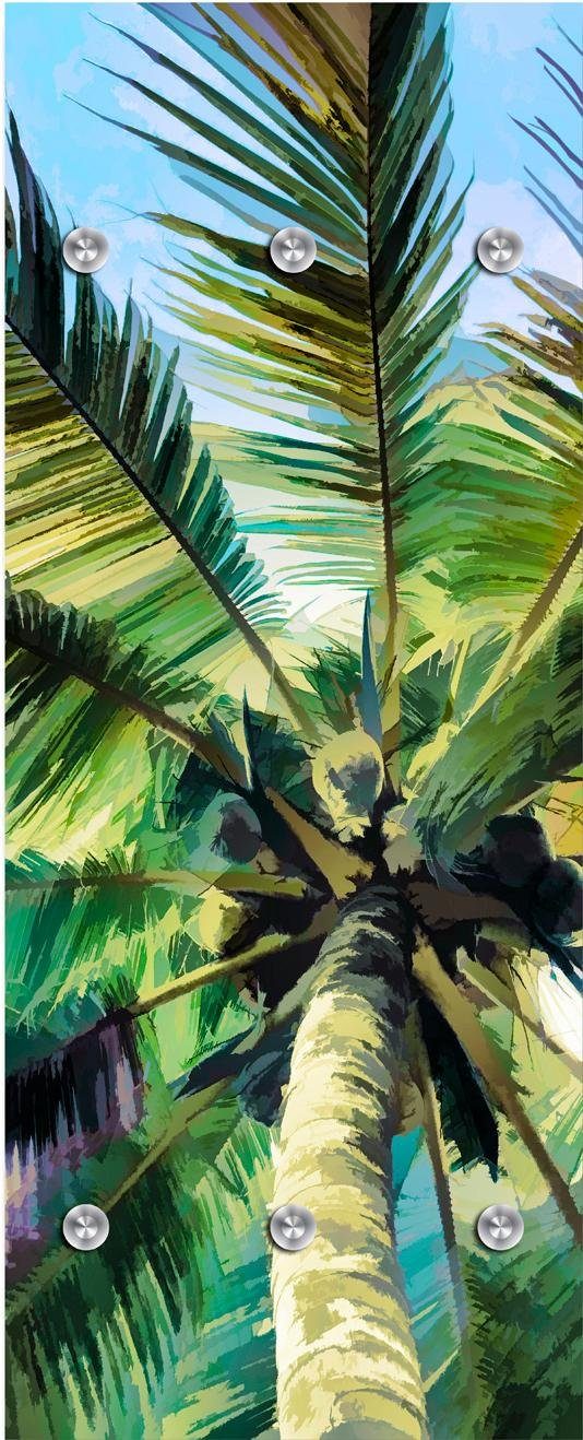 Queence Kapstok Palm met 6 haken, 50 x 120 cm