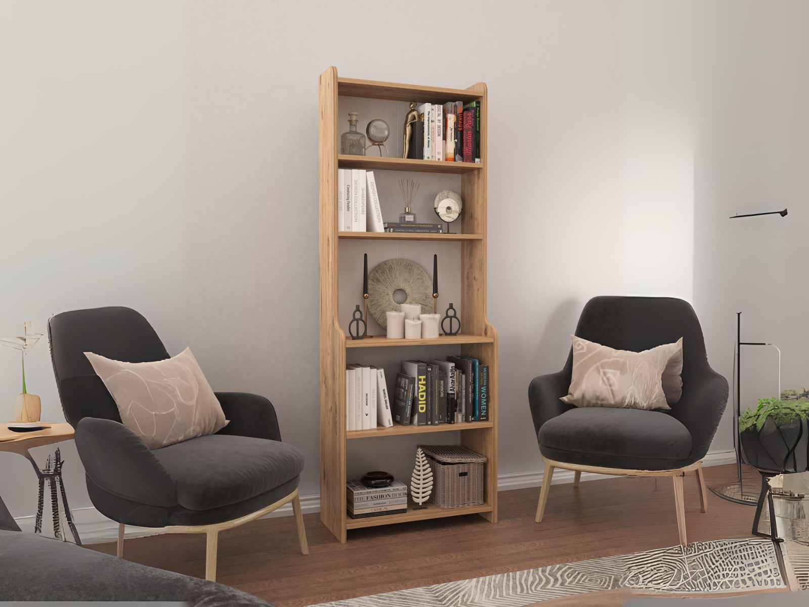 Mobistoxx Boekenkast EDNA 4 legplanken atlantische pijnboom