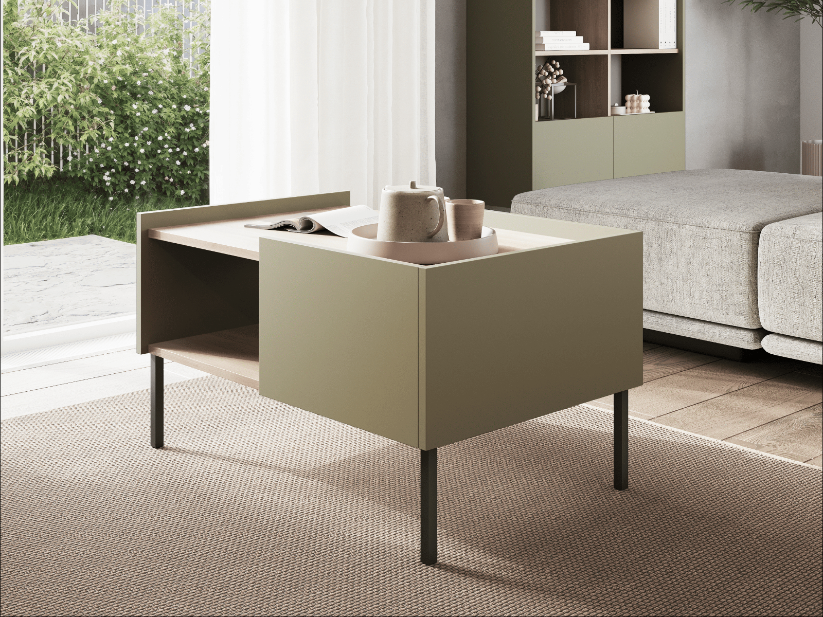 Mobistoxx Salontafel JULIE 90 cm acacia/olijf