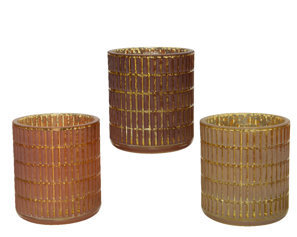 Decoris Theelichthouder glas d8h9cm a3 - 