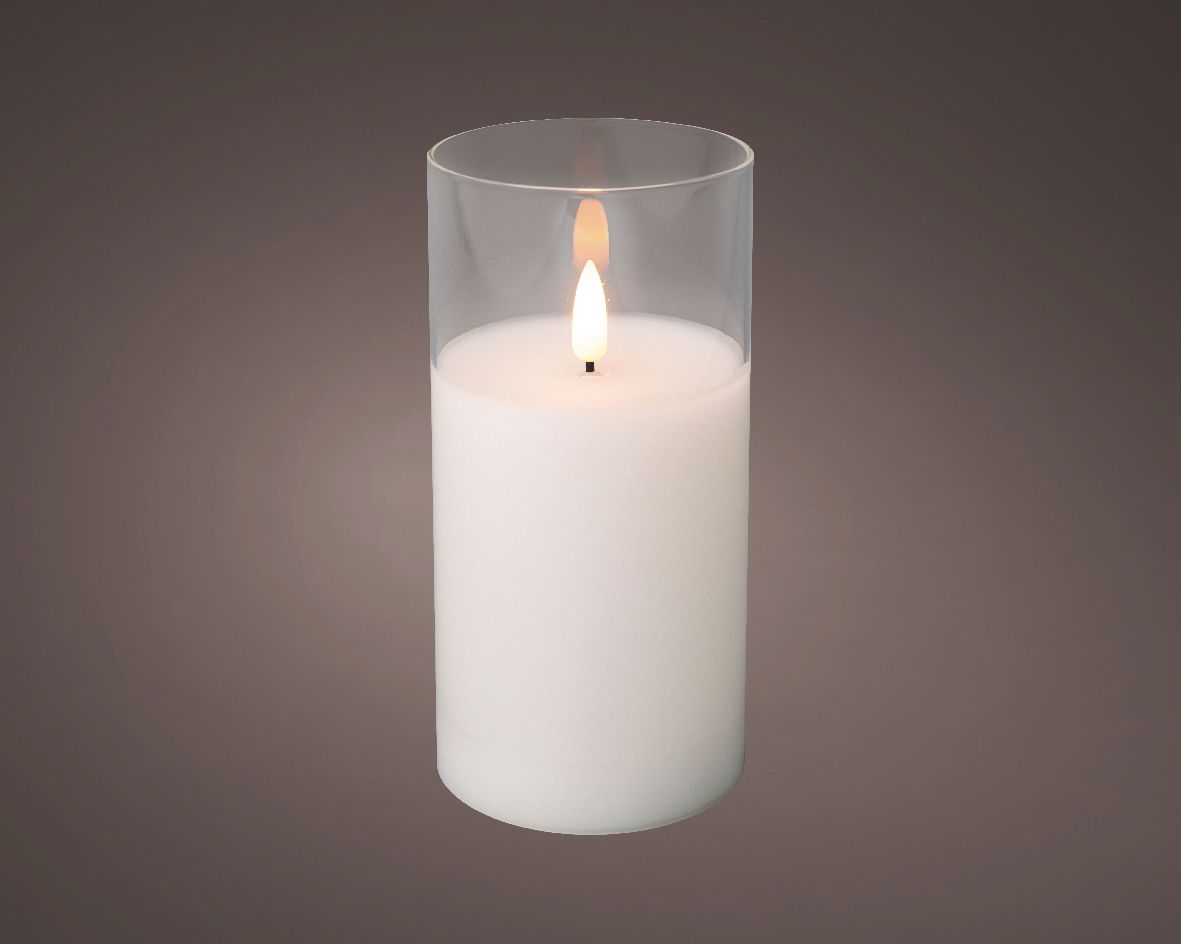 Lumineo Kaars glas d7.5h15cm helder - 