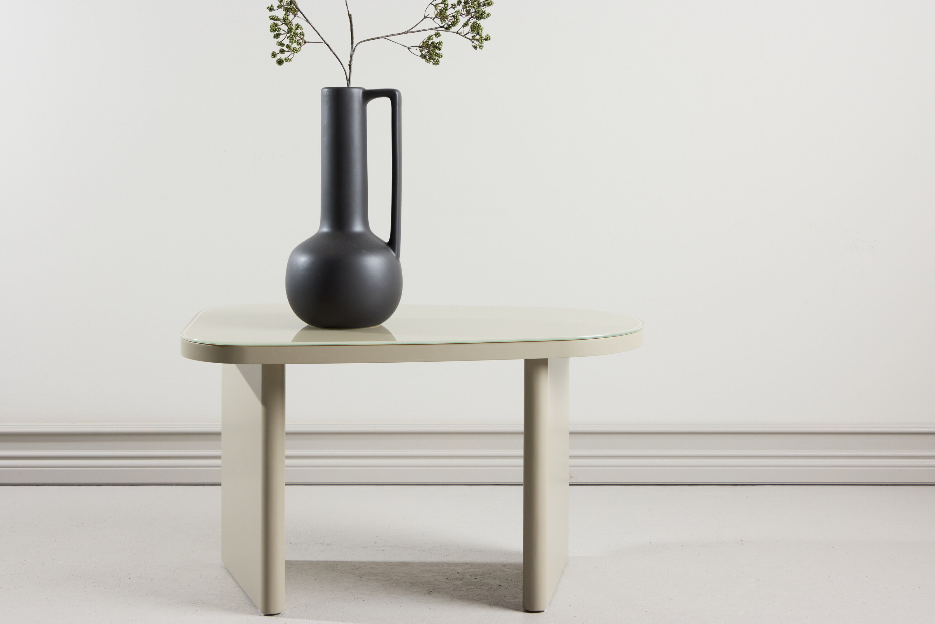 Nohr Organische Bijzettafel Jenea Glas en MDF, 70 x 45cm - Beige