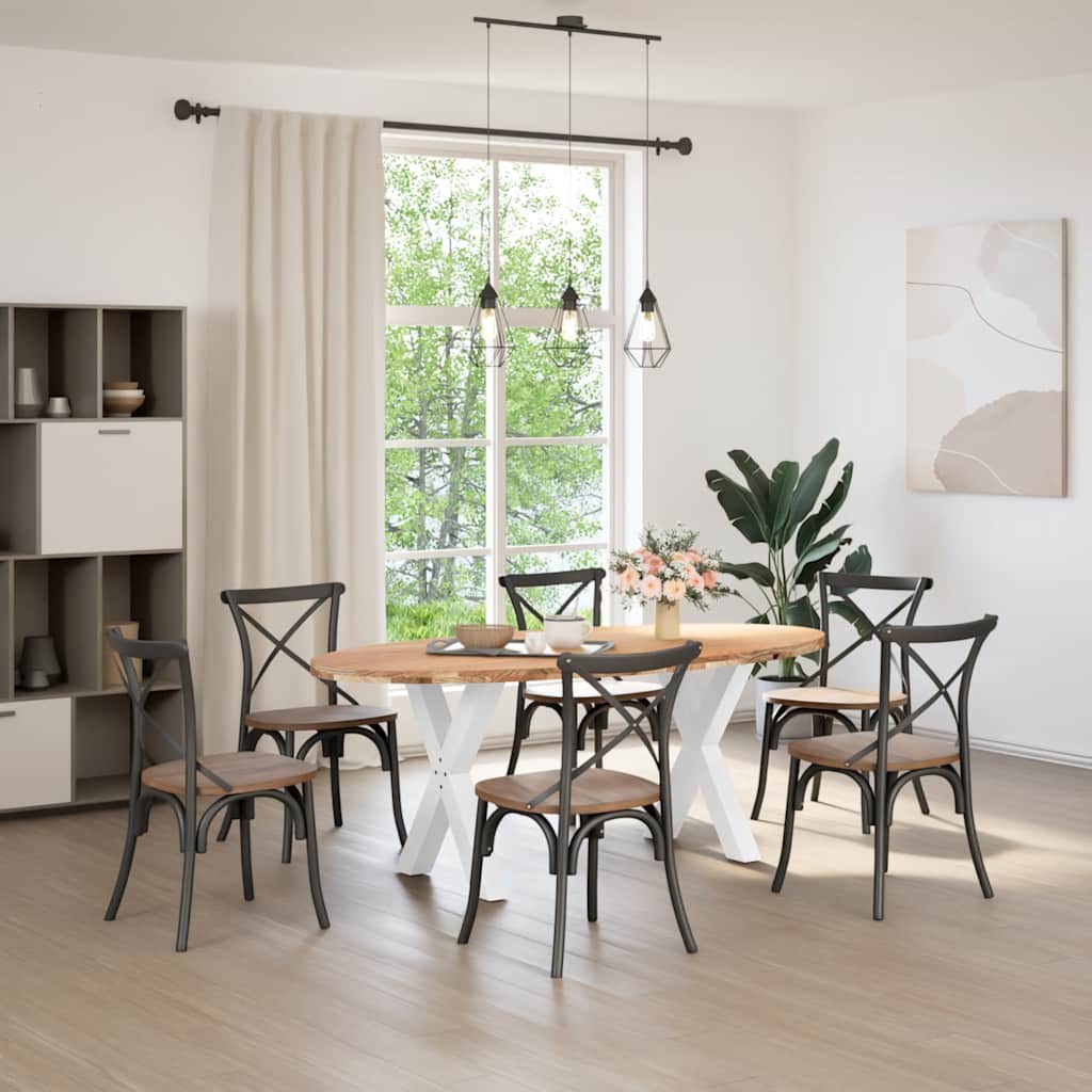 vidaXL Eettafel 200x100x74 cm ovaal massief eikenhout lichtbruin