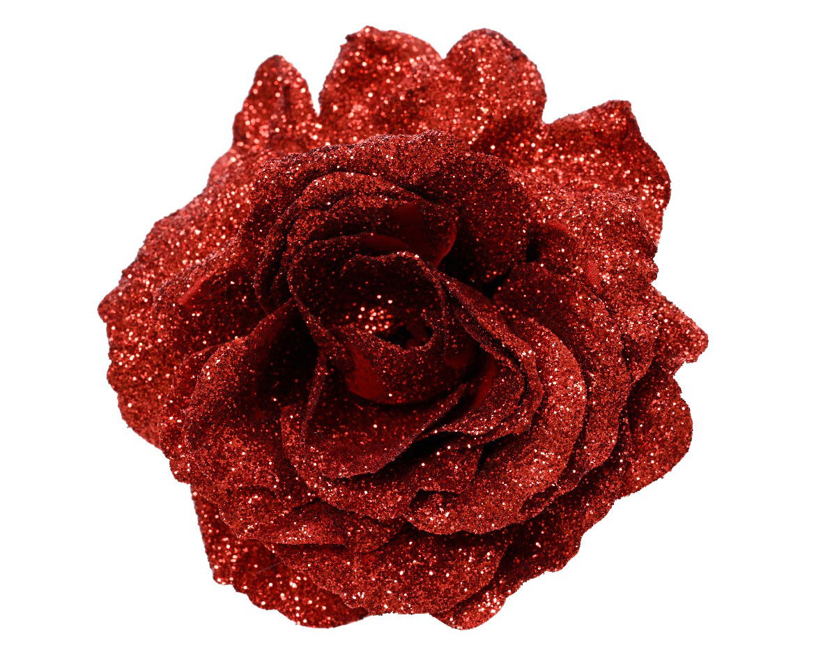 Everlands Roos polyester d12h7 cm rood - 