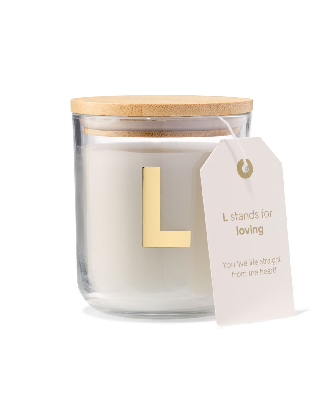 HEMA Kaars in glas Ø8x10cm letter L