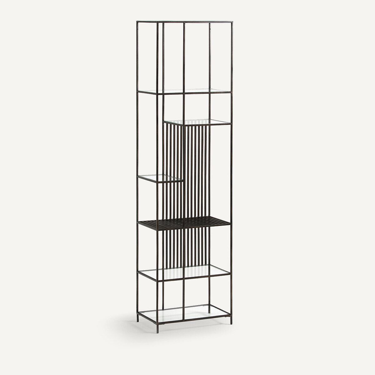 AM.PM Boekenrek in staal en glas, Rectiligne