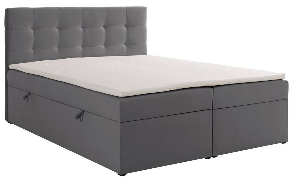NADUVI Collection Boxspring Rodez velvet met opbergruimte en topper 160 x 200 cm |
