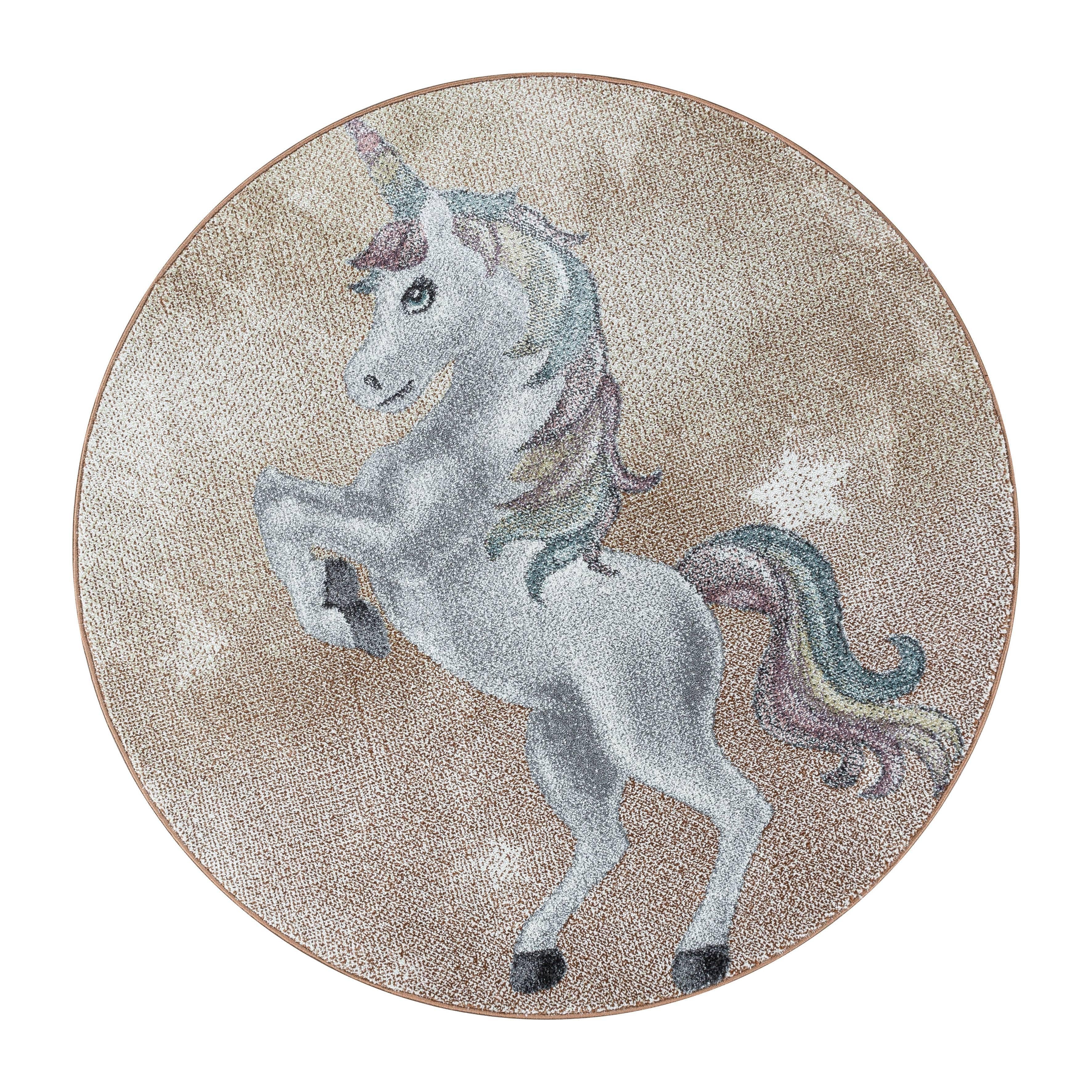 Ayyildiz Kindervloerkleed Unicorn rond | 
