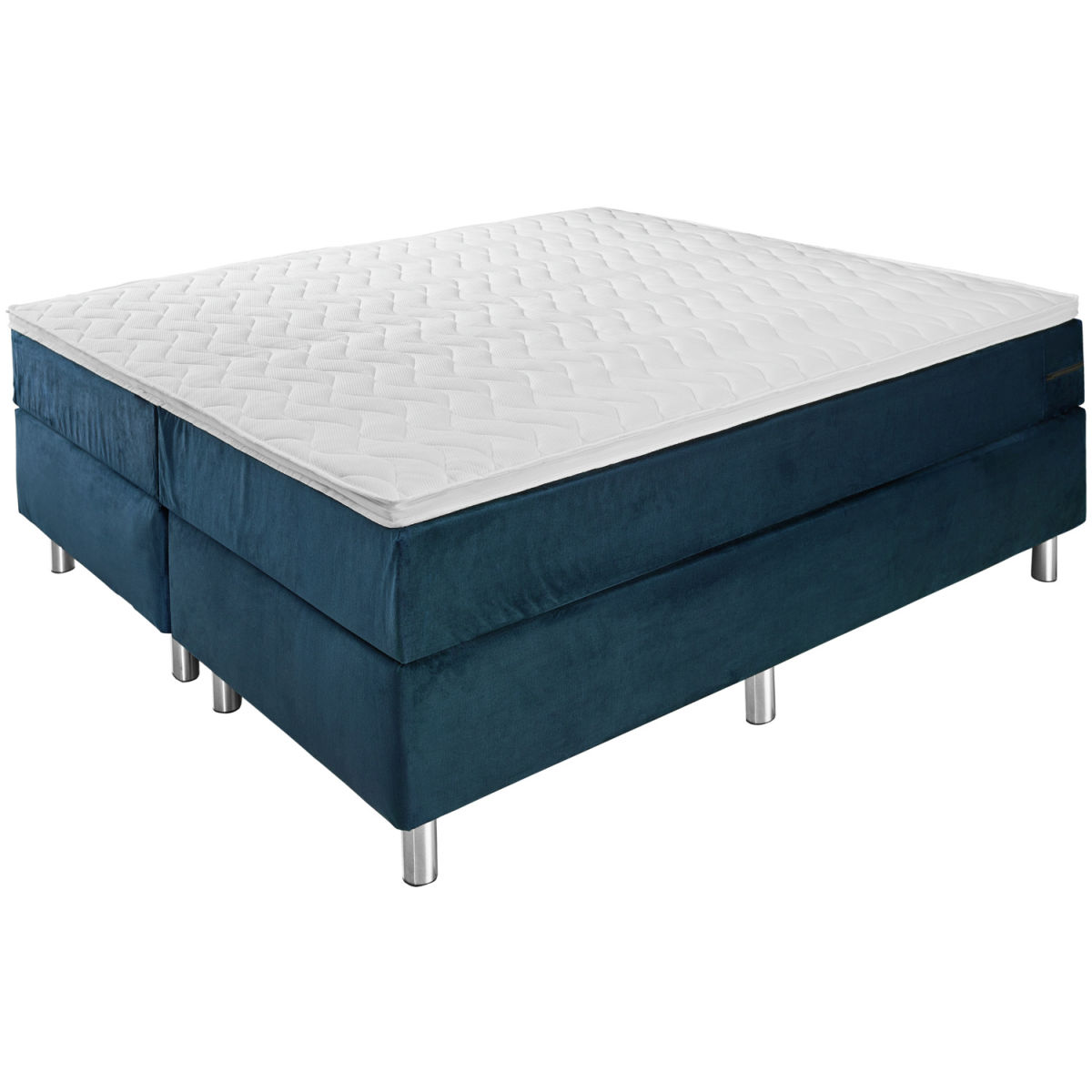 Vega Hotelbed Standard Velours, zonder hoofdbord; 180x200x58 cm (BxLxH); donkerblauw; medium