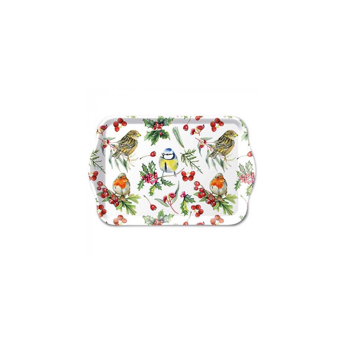 Ambiente Tray Birds in winter 13x21cm