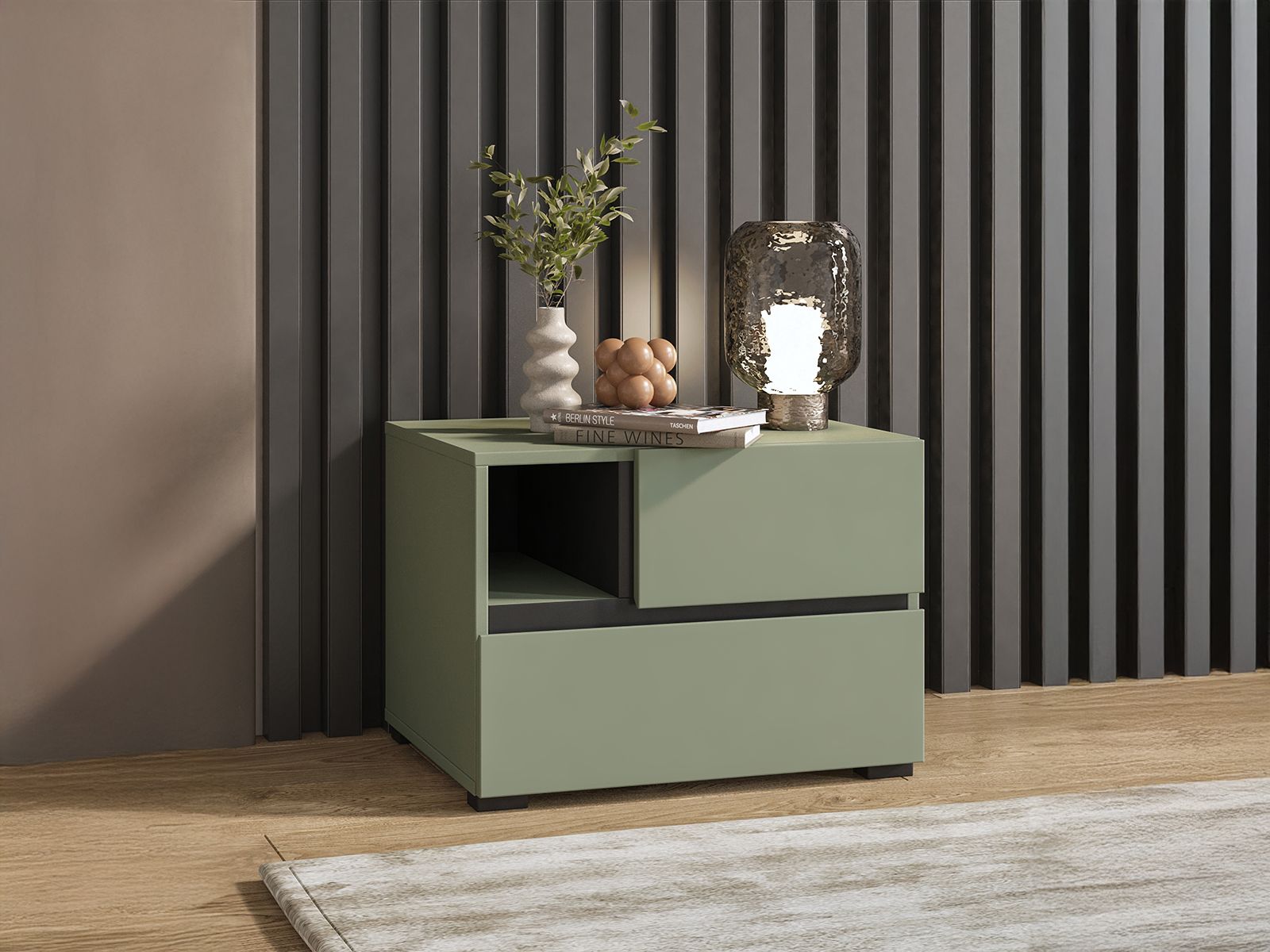 Mobistoxx Nachtkastje CROSSAIR 2 lades groen