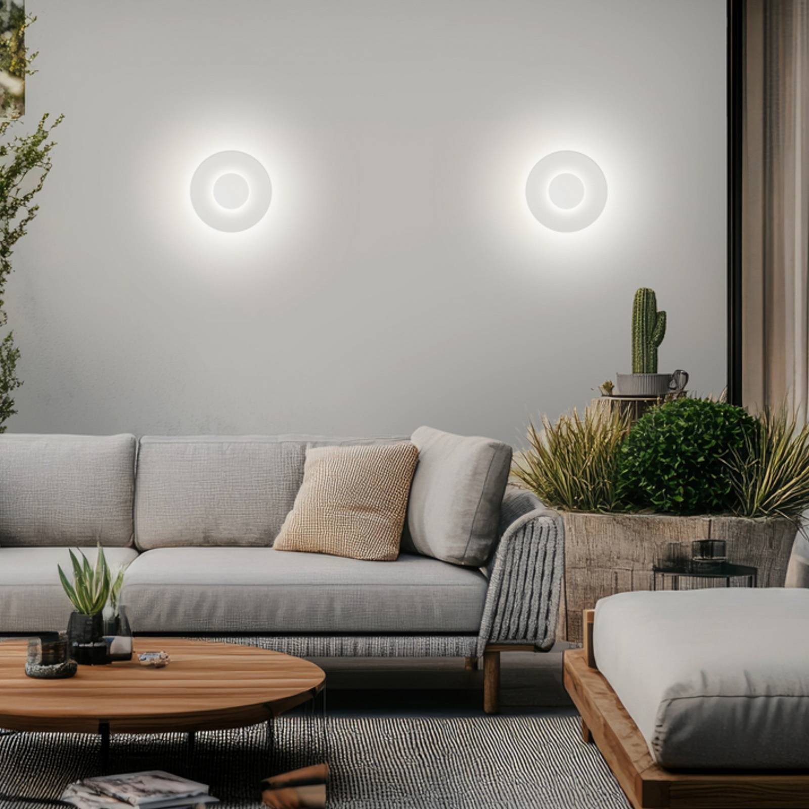 Helestra LED buiten wandlamp BUD, dimbaar, wit, IP65