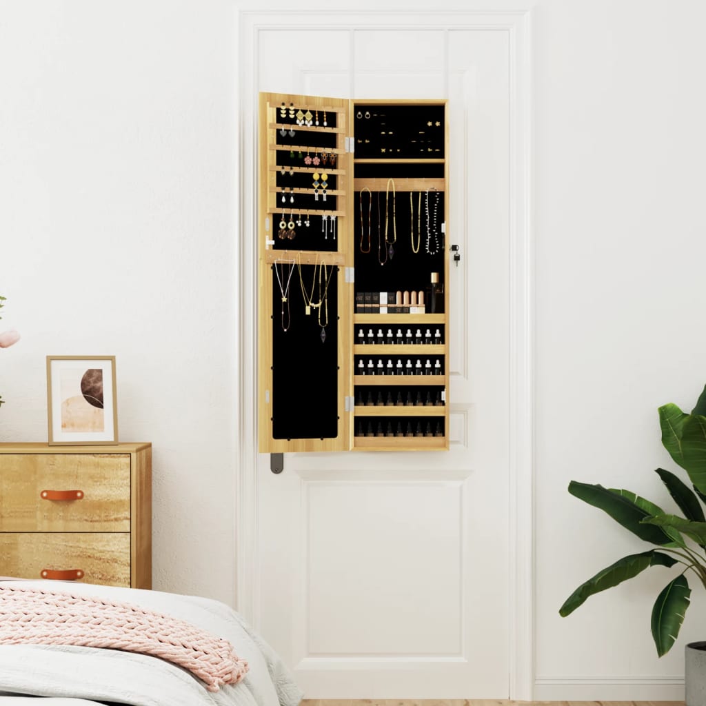 vidaXL Sieradenkast met spiegel wandgemonteerd 30x8,5x106 cm