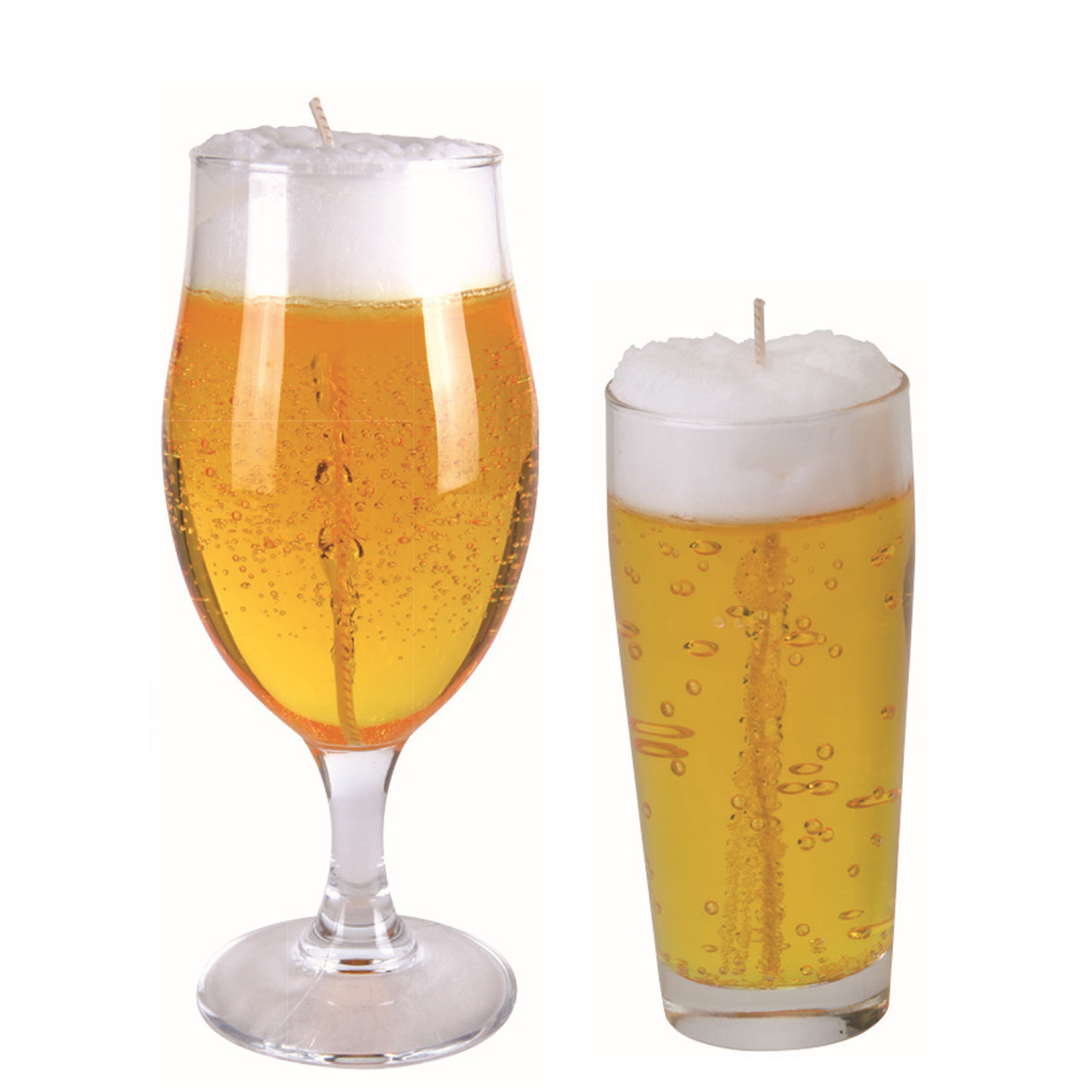 Merkloos Bierkaarsen - 2x st - fluitje en speciaal bier glas kaarsen - bier cadeau voor mannen -