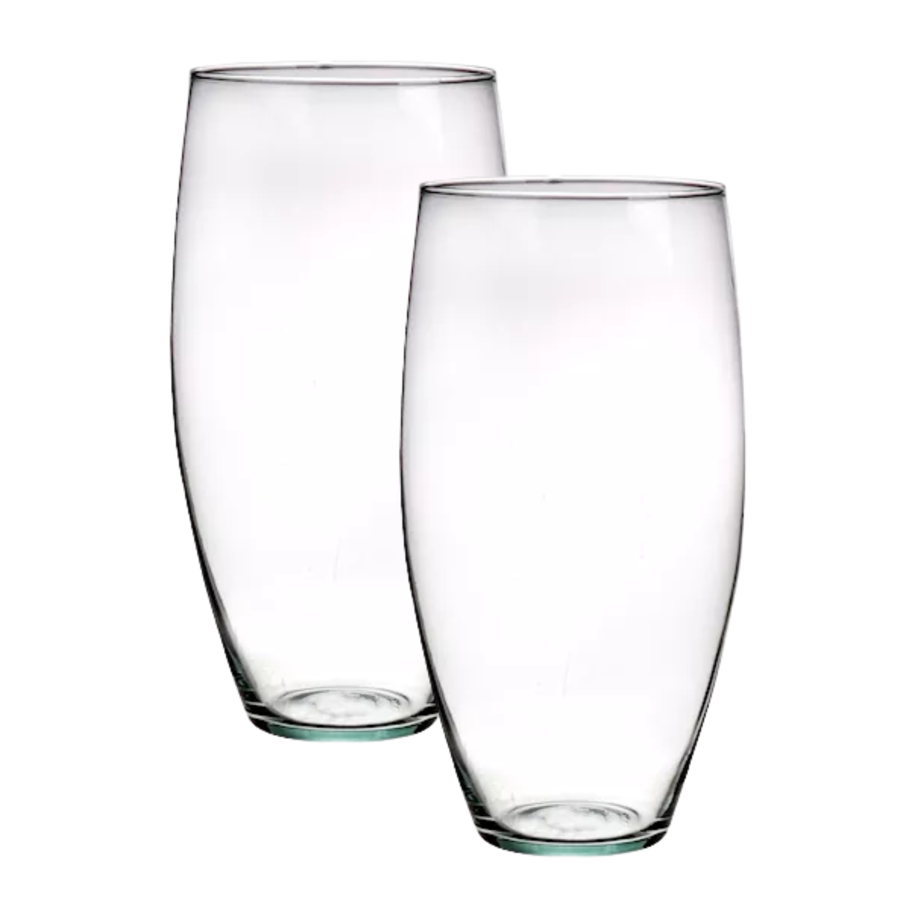 Merkloos Bloemenvaas Raine - 2x - helder transparant glas - D13 x H25 cm - decoratieve vaas - bloemen/takken -