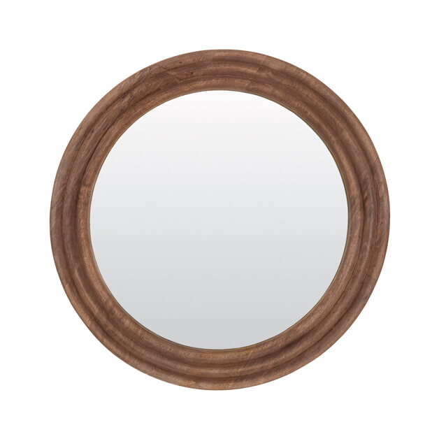 Light & Living Ronde Spiegel Florion Mangohout, 100cm - Bruin