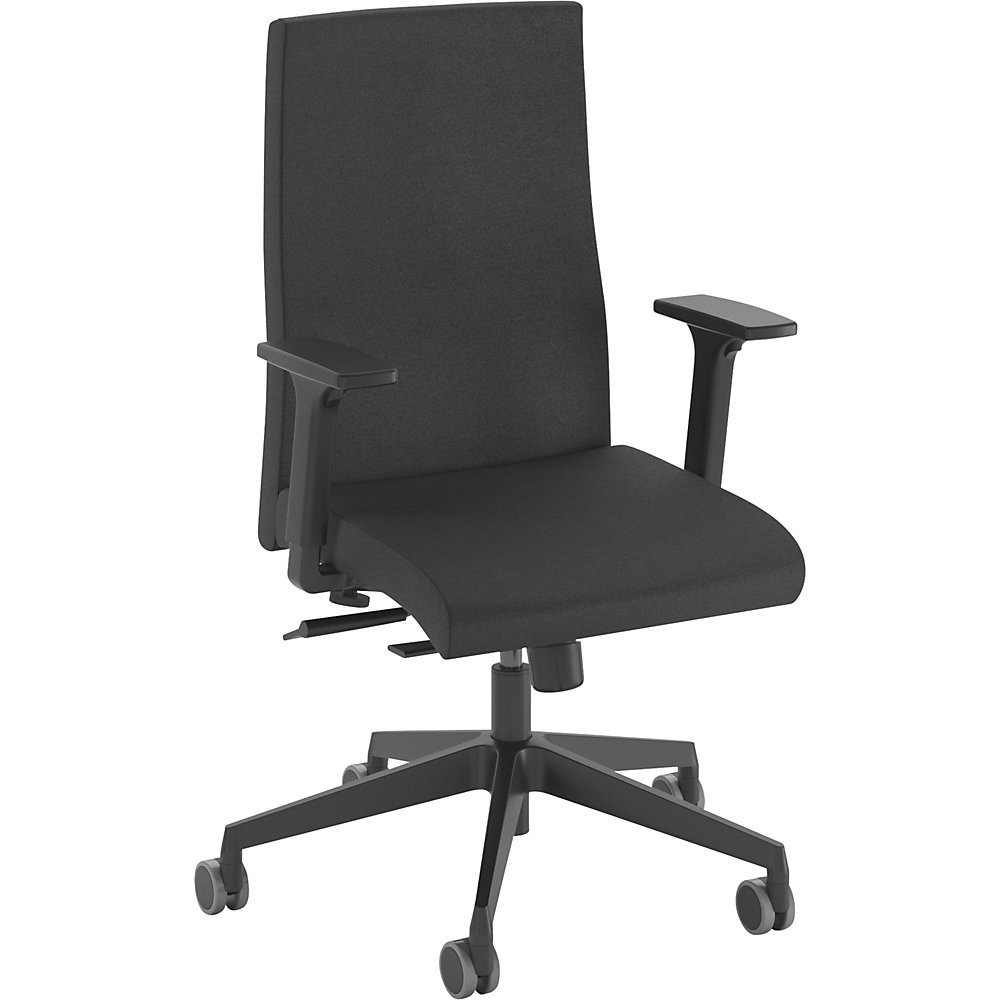 Dauphin Bureaustoel STRIKE COMFORT, met verstelbare armleuningen, zwart