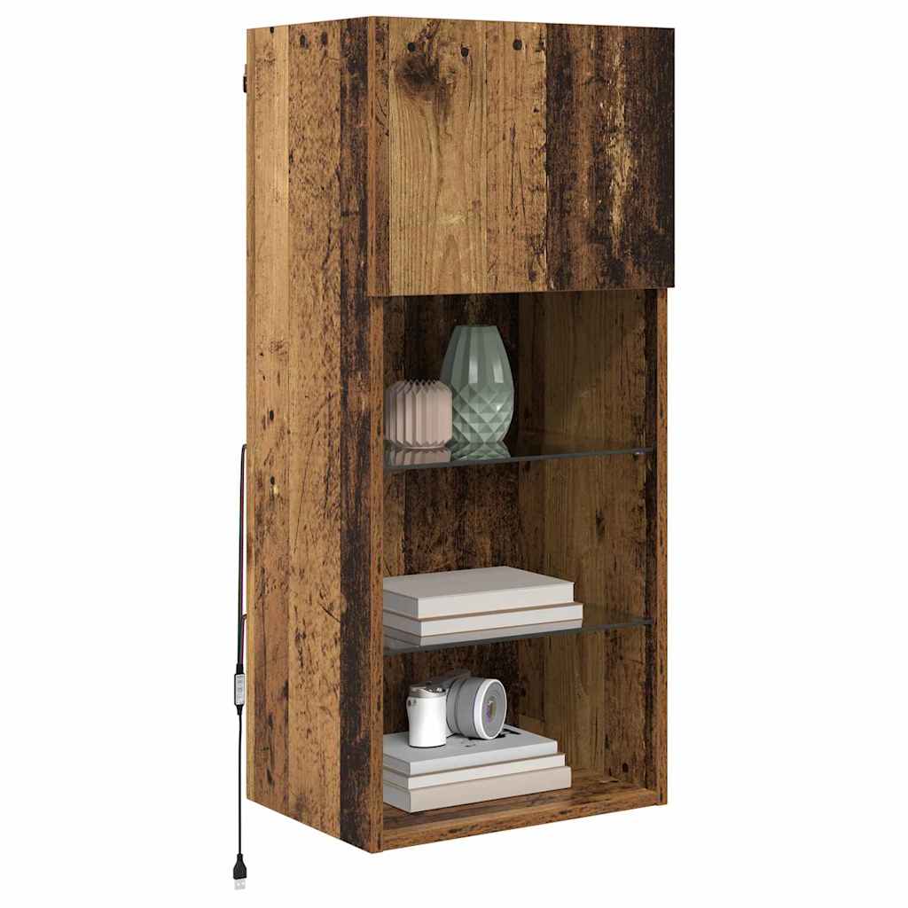 vidaXL Wandgemonteerde TV Kast Oud Hout 40,5 x 30 x 90 cm Bewerkt hout