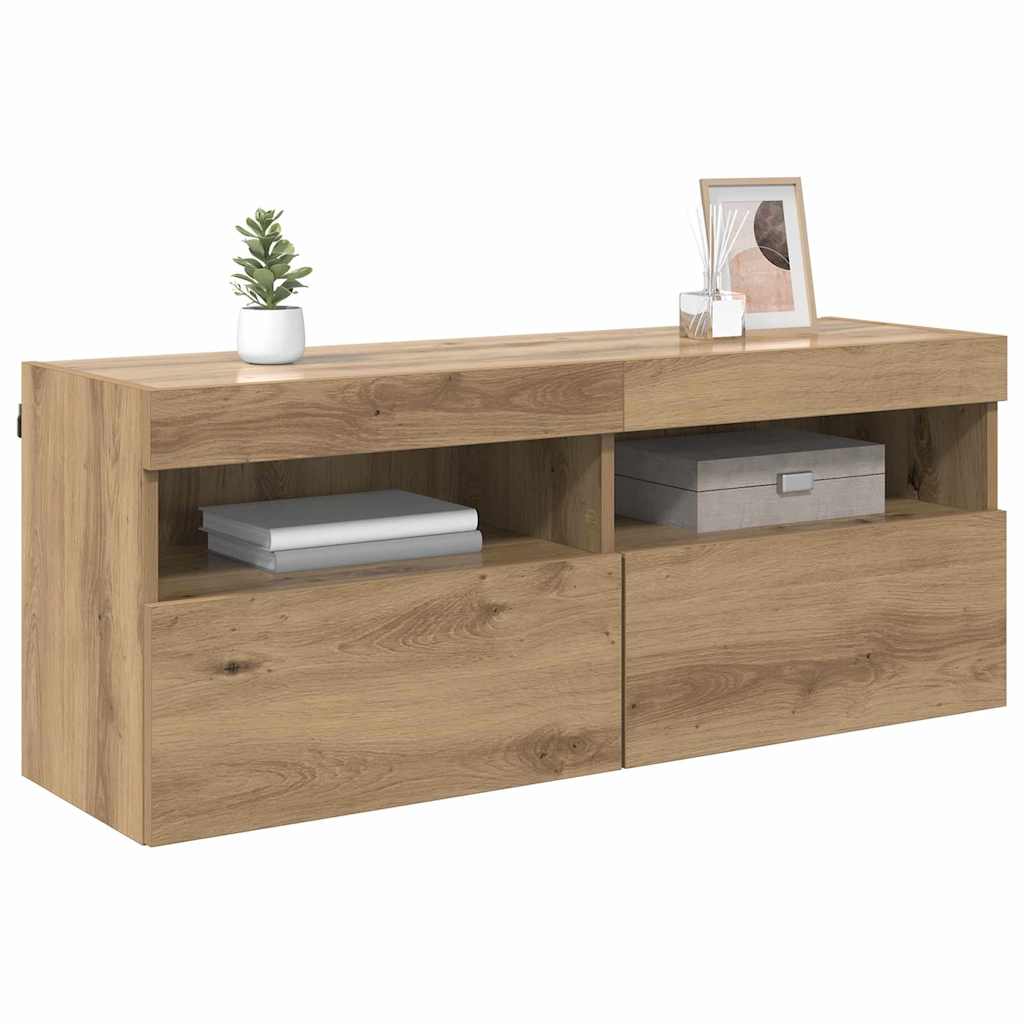 vidaXL TV Wandkast Artisan Eiken 100 x 30 x 40 cm Bewerkt hout