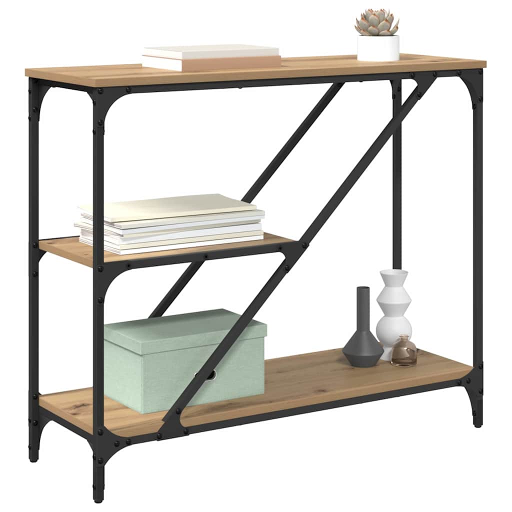 vidaXL Wandtafel Artisan Eiken 88,5 x 30 x 75 cm Bewerkt hout