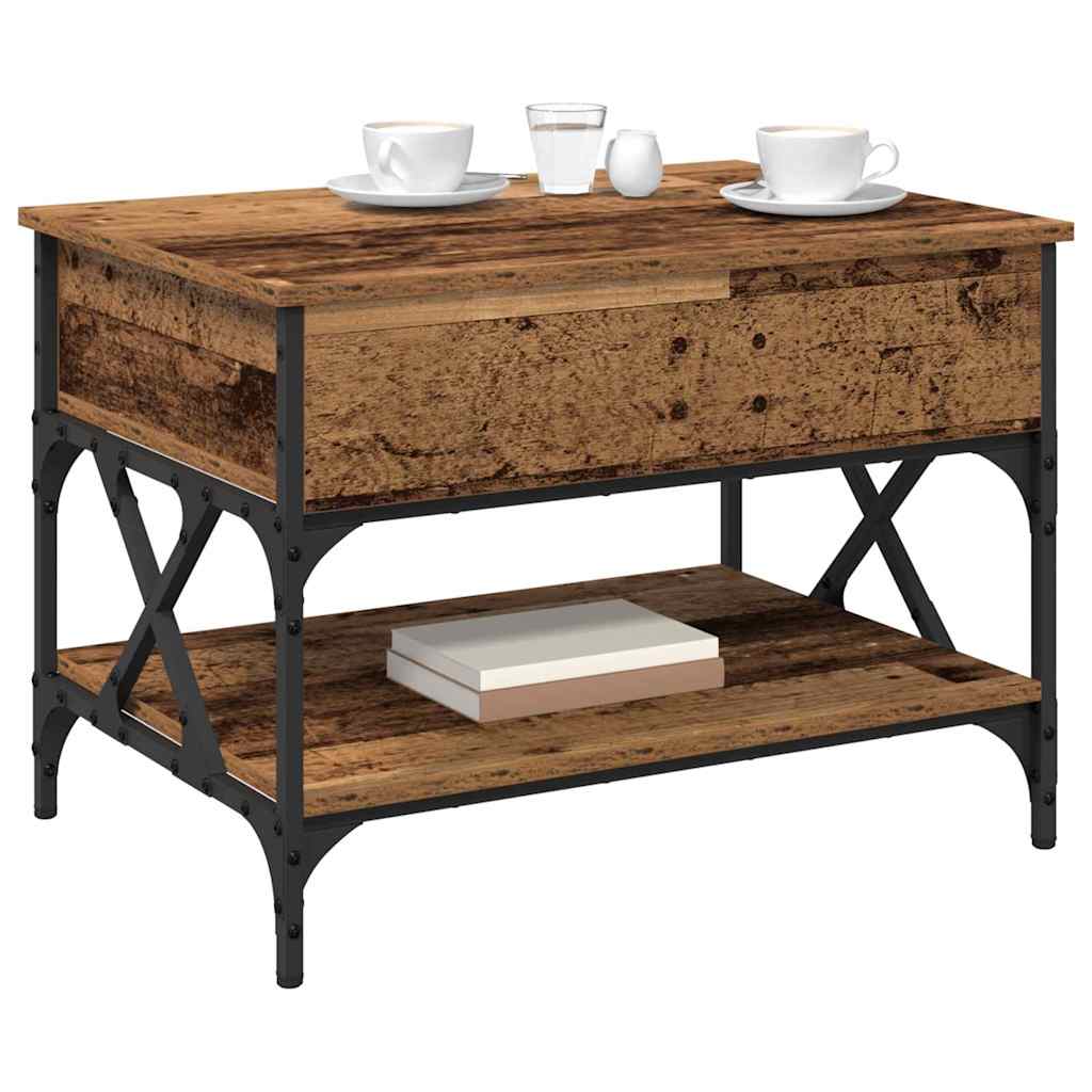 vidaXL Salontafel Oud Hout 70x50x50cm Bewerkt hout
