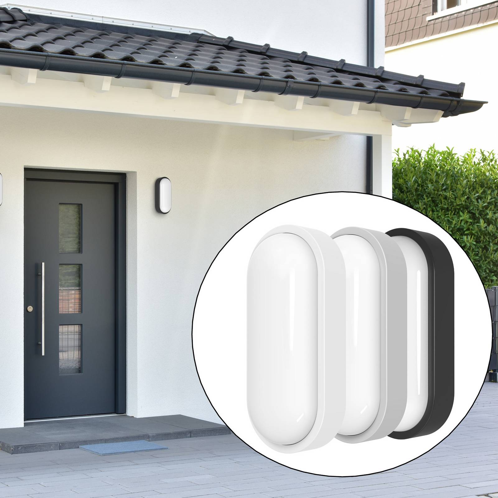 Megatron LED buiten wandlamp Zella Neo XL Sensor, grijs, IP54