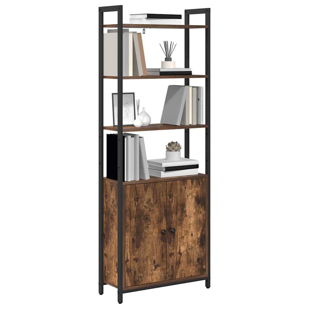 vidaXL Boekenkast Gerookt eiken 60 x 24 x 161 cm Bewerkt hout