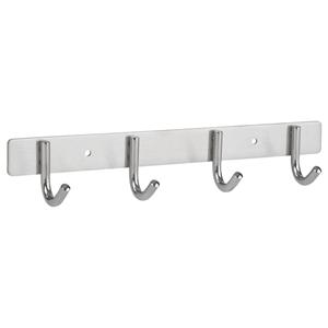 Praxis Hangerail Met Afgeronde Hoeken, 4 Haken, Roestvrij Staal