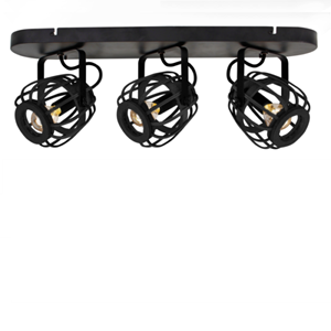 Sfeerlampen Spot trapezoid zwart 3 lichts