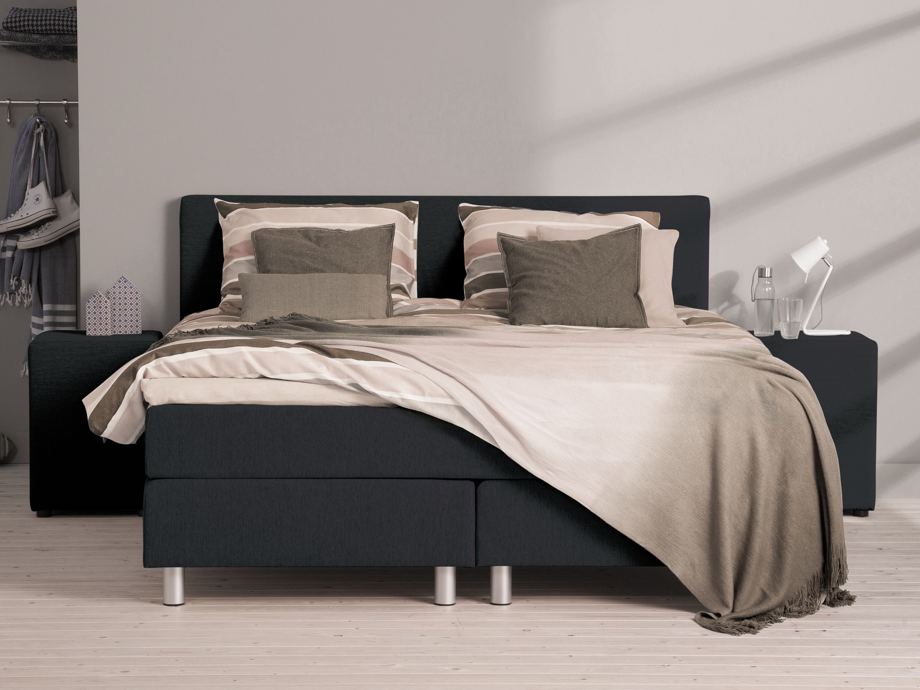 TotaalBED Boxspring Stavanger voorraad | 140 x 200 cm | antraciet