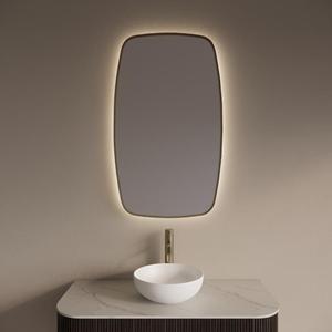 Gliss Design Spiegel  Epos met Indirecte LED Verlichting en Verwarming 60x100cm Mat Goud