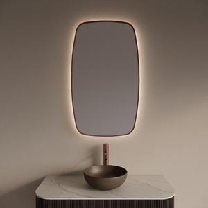 Gliss Design Spiegel  Epos met Indirecte LED Verlichting en Verwarming 60x100cm Koper Rose