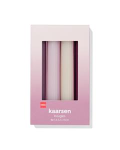 HEMA Huishoudkaarsen 16x⌀2.2cm roze - 4 stuks (roze)