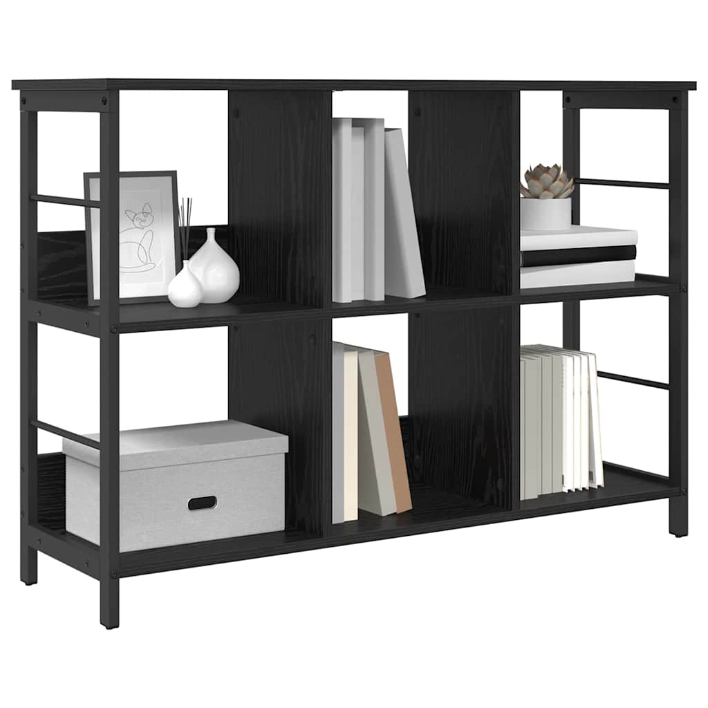 vidaXL Boekenkast Zwart Eiken 102 x 32 x 72,5 cm Bewerkt hout