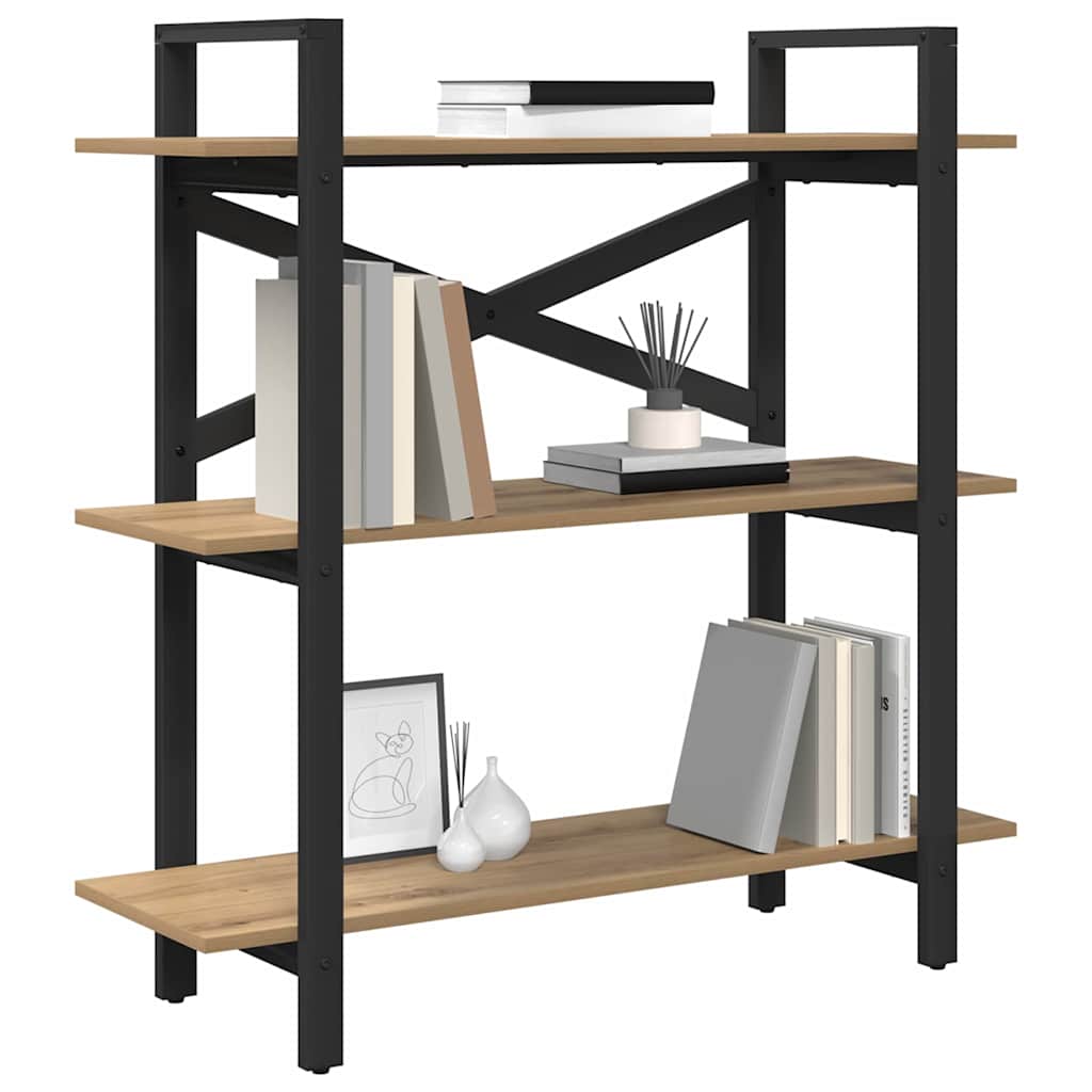 vidaXL Boekenkast Artisan Eiken 100 x 33,5 x 102 cm Bewerkt hout