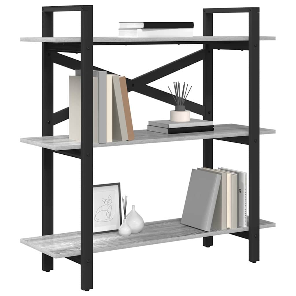 vidaXL Boekenkast Grijs Sonoma 100 x 33,5 x 102 cm Bewerkt hout