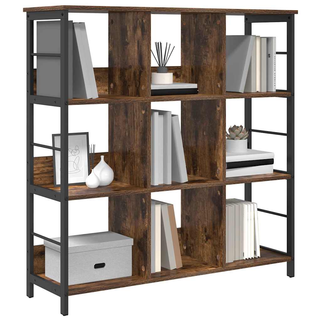 vidaXL Boekenkast Gerookt eiken 102 x 32 x 104,5 cm Bewerkt hout