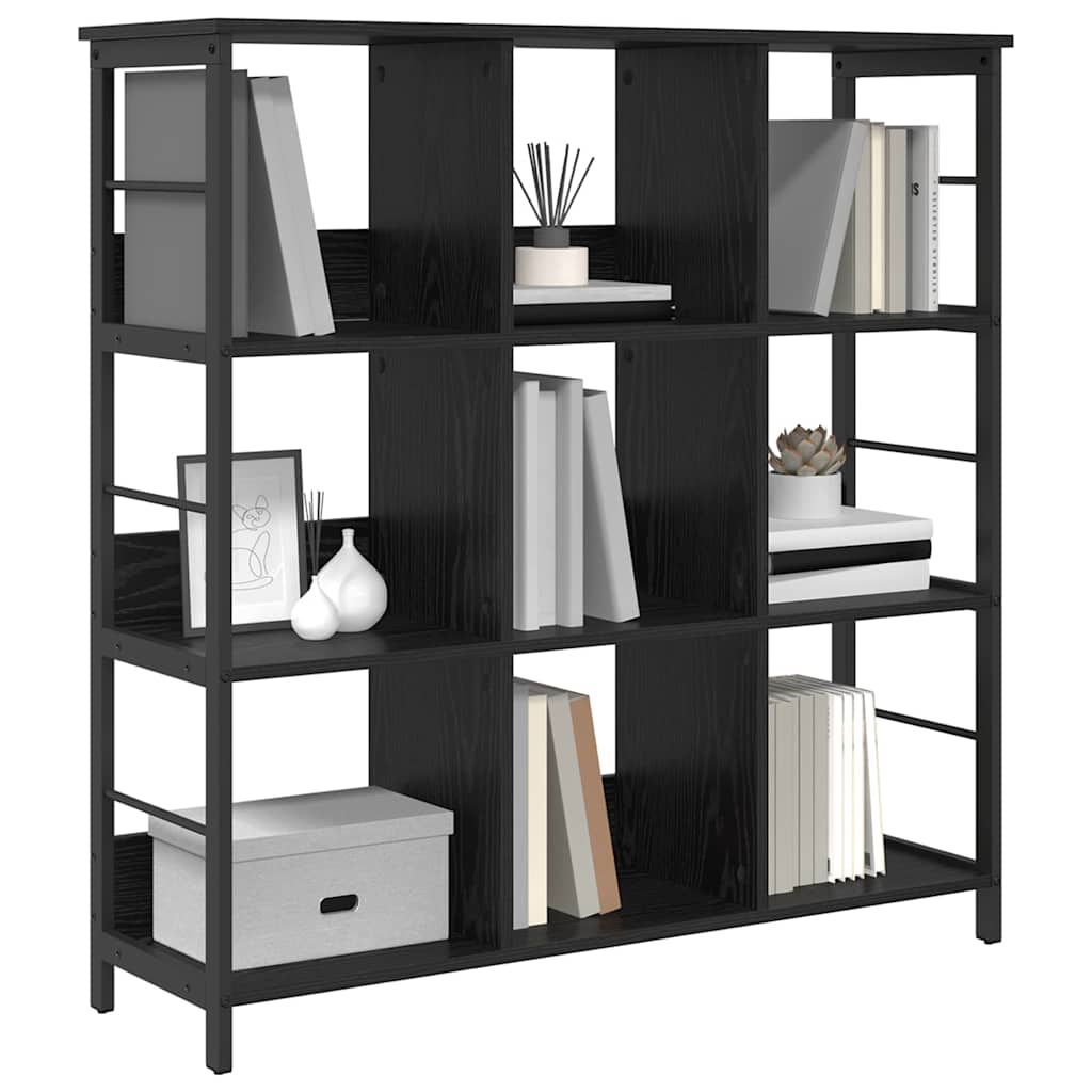 vidaXL Boekenkast Zwart Eiken 102 x 32 x 104,5 cm Bewerkt hout