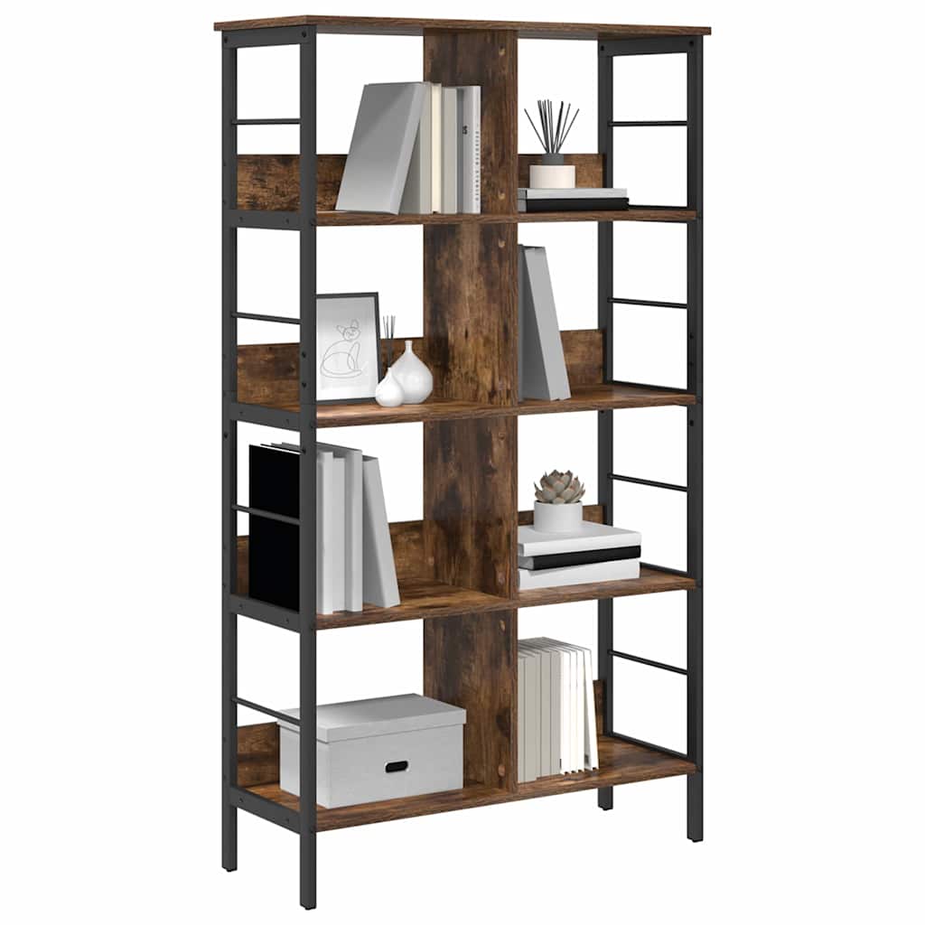 vidaXL Boekenkast Gerookt eiken 82 x 32 x 144,5 cm Bewerkt hout