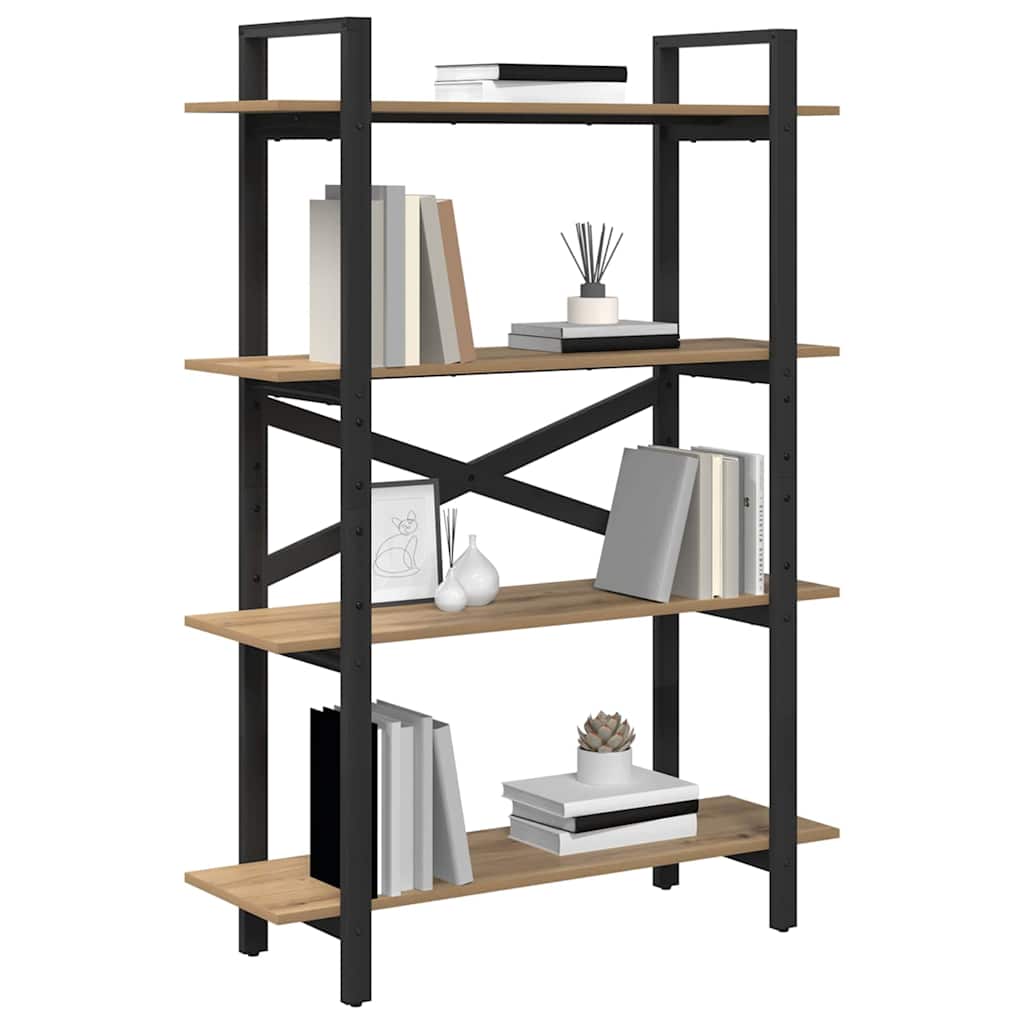 vidaXL Boekenkast Artisan Eiken 100 x 33,5 x 140 cm Bewerkt hout