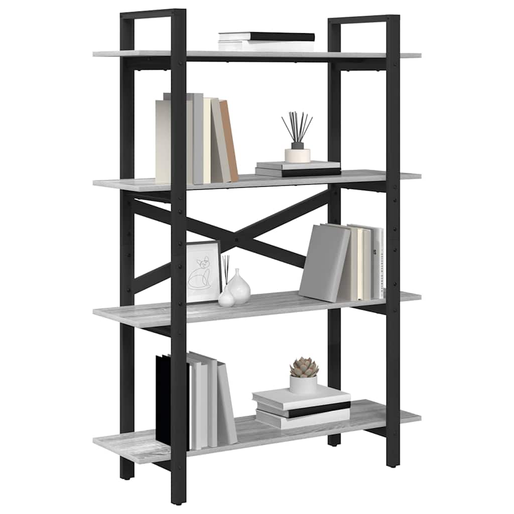 vidaXL Boekenkast Grijs Sonoma 100 x 33,5 x 140 cm Bewerkt hout