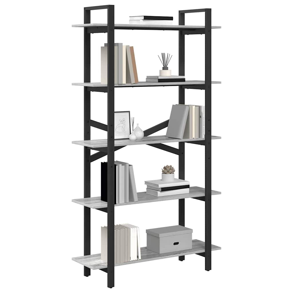 vidaXL Boekenkast Grijs Sonoma 100 x 33,5 x 178 cm Bewerkt hout