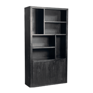 Tower Living Boekenkast Tenna Mangohout, 220 x 120cm - Zwart