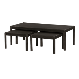 Tower Living Salontafel Amalfi Eiken, Set van 3 stuks - Basalt